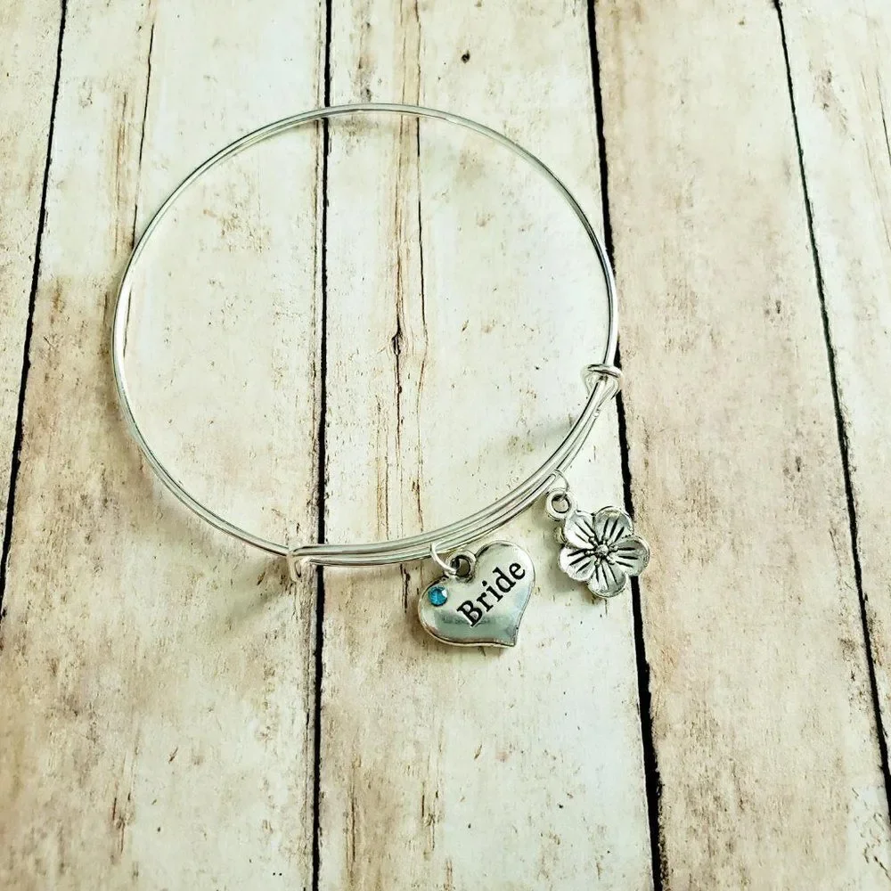Bride Charm Bracelet, Wedding Party Jewelry